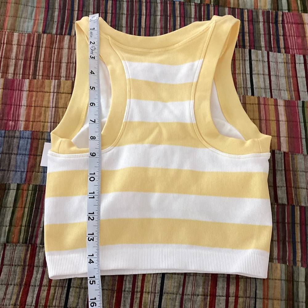 JoyLab Seamless Bra Top Size Extra Small Yellow and White NWT - Picture 4 of 4